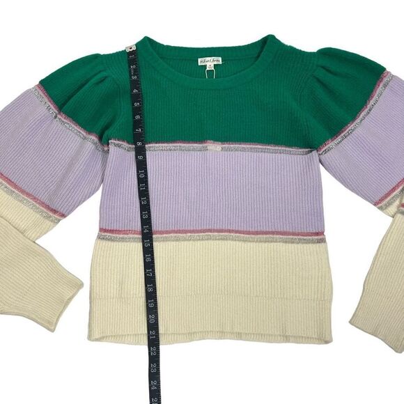 For Love & Lemons Women's Multicolor Knitted Arielle Pullover Sweater Medium NWT - Picture 9 of 16